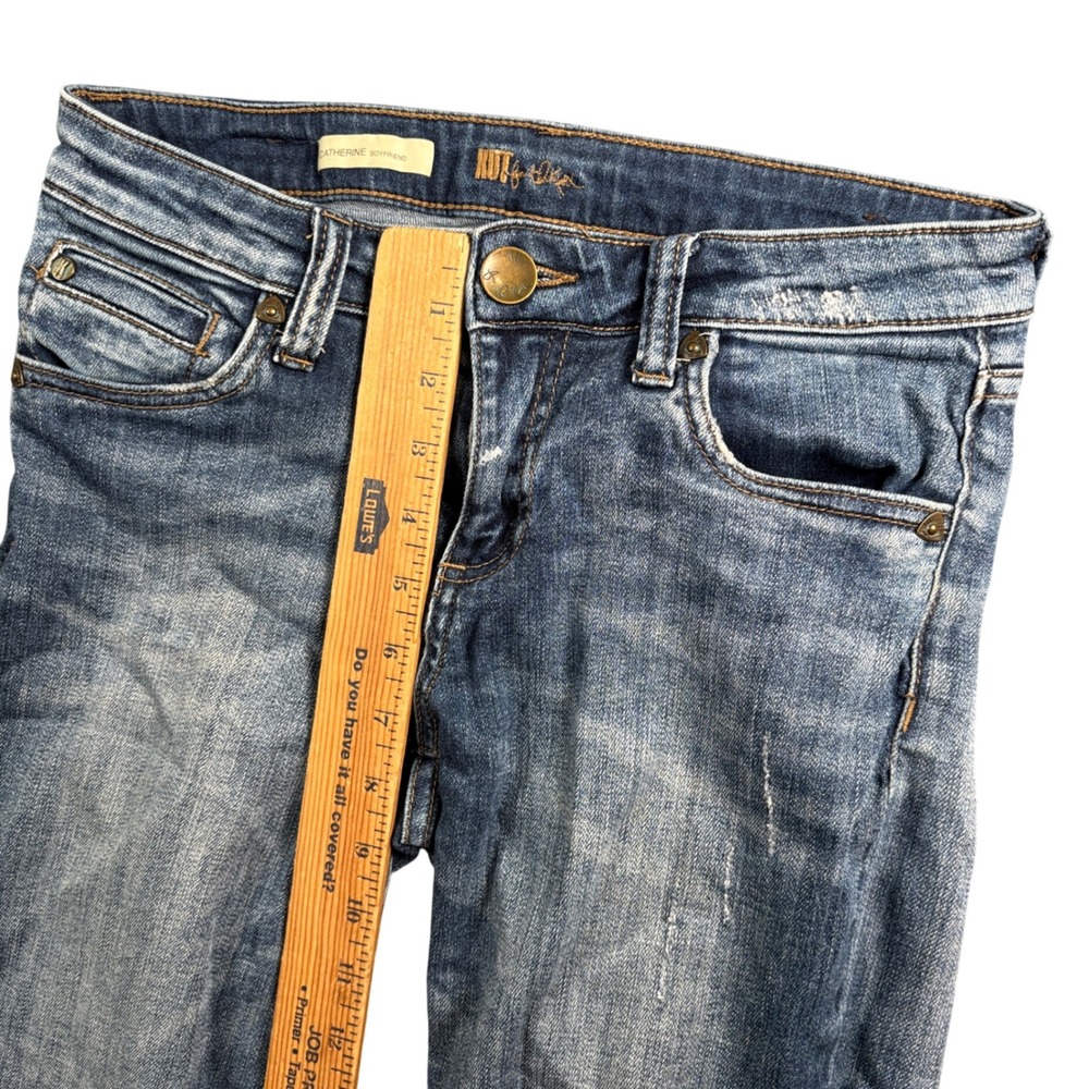 Kut from the Kloth Catherine Boyfriend Jeans Womens Size 2 Blue Distressed Denim - Picture 11 of 12